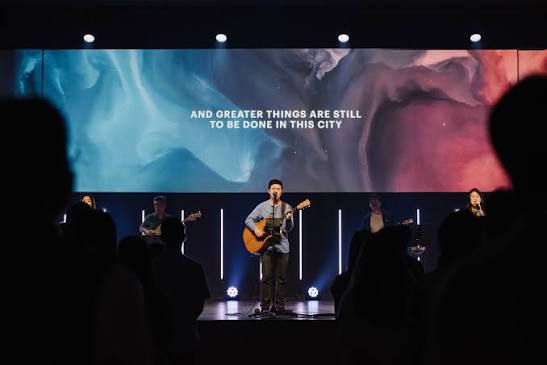 Worship on stage at Tapestry LA Church